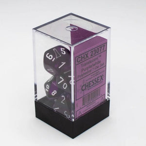 Chessex Dice Chessex Polyhedral Dice - 7D Set - Translucent Purple/White