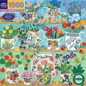 Eeboo Jigsaws Floral Cupboard (1000pc) Eeboo