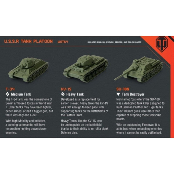 World Of Tanks Miniatures Game - U.S.S.R. Tank Platoon (T-34, KV-1s, SU-100)