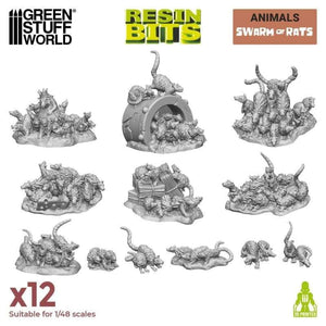 Greenstuff World Hobby GSW - 3D Printed - Swarm of Rats