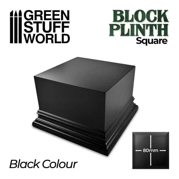 GSW - Black Squared Display Block Plinth 8cm