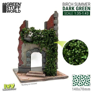 Greenstuff World Hobby GSW - Ivy Foliage - Dark Green Birch - Large