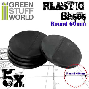 Greenstuff World Hobby GSW - Plastic Round Base 60mm - Packx5