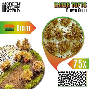 Greenstuff World Hobby GSW - Shrub Tufts 6mm Self-Adhesive - Brown