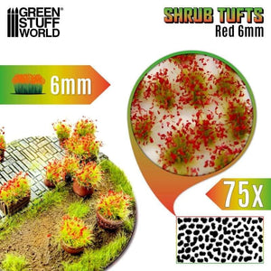 Greenstuff World Hobby GSW - Shrub Tufts 6mm Self-Adhesive - Red