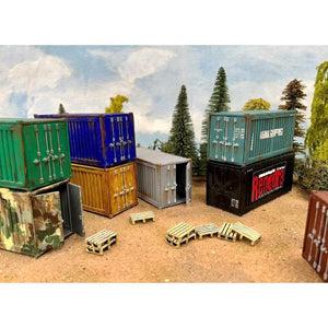 Renedra Miniatures Renedra Terrain - Shipping Containers (20FT) & Pallets (Plastic)