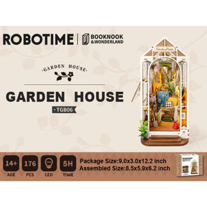 Robotime Construction Puzzles DIY Bookends - Garden House