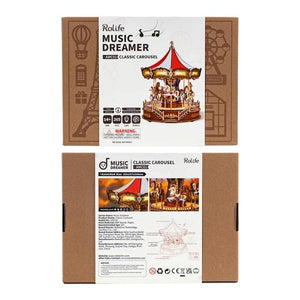 Robotime Construction Puzzles DIY Music Box - Classic Carousel