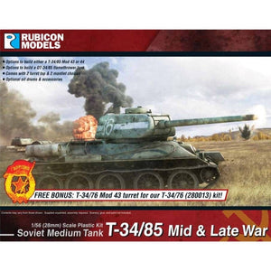 Rubicon Models Miniatures Bolt Action - Soviet - T-34/85 Mid & Late War Medium Tank