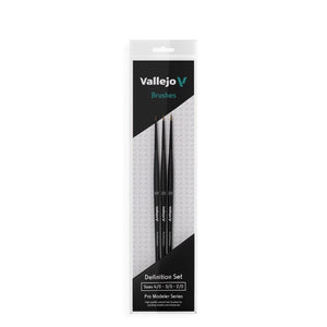 Vallejo Hobby Brush - Vallejo - Pro Modeler – Definition Set - Natural Hair (Sizes 4/0, 3/0 & 2/0)