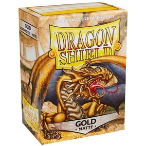 Arcane Tinmen Trading Card Games Dragon Shield Sleeves Gold Matte (100) - 63x88 mm