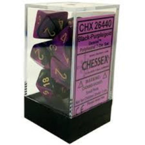 Chessex Dice Chessex Polyhedral Dice - 7D Set - Gemini Black Purple/Gold