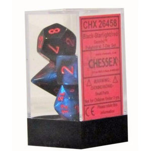 Chessex Dice Chessex Polyhedral Dice - 7D Set - Gemini Black-Starlight/Red