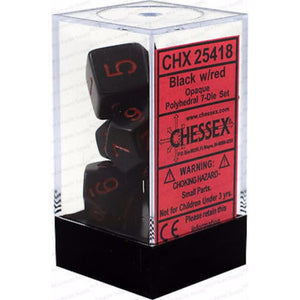 Chessex Dice Chessex Polyhedral Dice - 7D Set - Opaque Black/Red