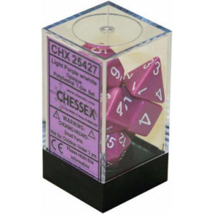 Chessex Dice Chessex Polyhedral Dice - 7D Set - Opaque Light Purple/White
