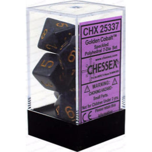 Chessex Dice Chessex Polyhedral Dice - 7D Set - Speckled Golden Cobalt