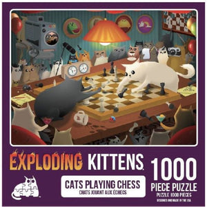 Exploding Kittens Jigsaws Exploding Kittens Puzzle - Cats Playing Chess (1000pc)