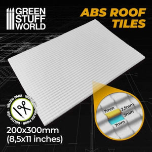 Greenstuff World Hobby GSW - Abs Plasticard - Roof Tiles Textured Sheet  (A4)