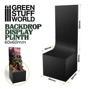 Greenstuff World Hobby GSW - Backdrop Display Plinth 6x6x6cm - Black