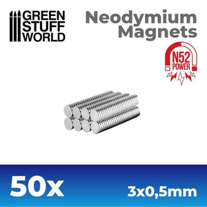 Greenstuff World Hobby GSW - Neodymium Magnets 3x0.5mm - (x50) (N52)