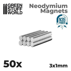 Greenstuff World Hobby GSW -  Neodymium Magnets 3x1mm N35 (50 pack)