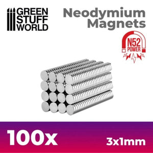 Greenstuff World Hobby GSW - Neodymium Magnets 3x1mm - (x100) (N52)