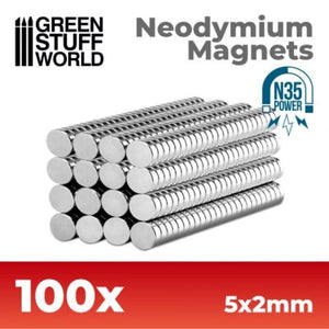 Greenstuff World Hobby GSW - Neodymium Magnets 5x2mm - ( 100 Pack) (N35)