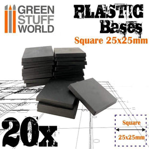Greenstuff World Hobby GSW - Plastic Square Base 25mm - Pack of 20