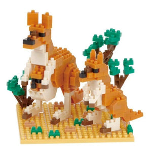 Kawada Construction Puzzles Nanoblock - Big Kangaroo & Joey (Boxed)