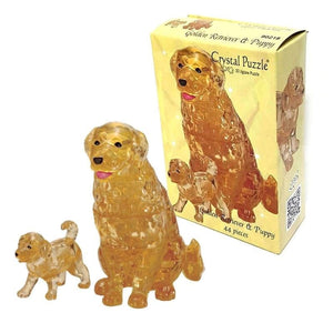 Kinato Construction Puzzles Crystal Puzzle - Golden Retriever and Puppy (44pc)