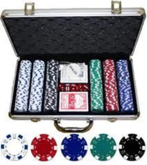 Landmark Concepts Playing Cards Poker Chips - 300 Blank in Silver Case 11.5gm