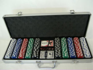 Landmark Concepts Playing Cards Poker Chips - 500 Blank in Silver Case 11.5gm