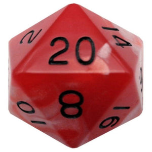 Metallic Dice Games Dice Dice - Mega Acrylic d20 - Red/White w/ Black Numbers (MDG)
