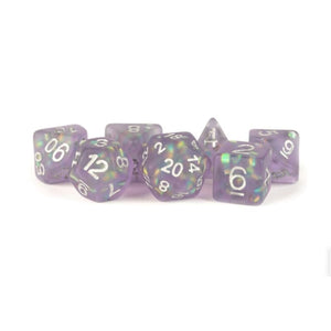 Metallic Dice Games Dice Dice - Resin - Icy Opal – Purple w/Silver (MDG)