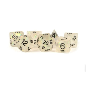 Metallic Dice Games Dice Dice - Resin Polyhedral - Icy Opal Clear (MDG)