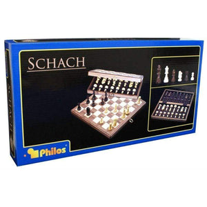Philos Classic Games Chess Set - Folding Wood (15’’)