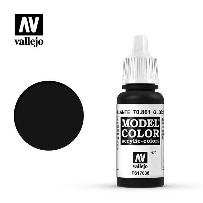 Paint - Vallejo Model Colour - Glossy Black  #170