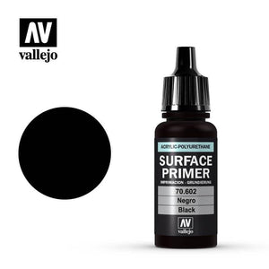 Vallejo Hobby Paint - Vallejo Surface Primer - Black 17ml