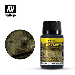 Vallejo Hobby Paint - Vallejo Weathering Effects- Black Thick Mud