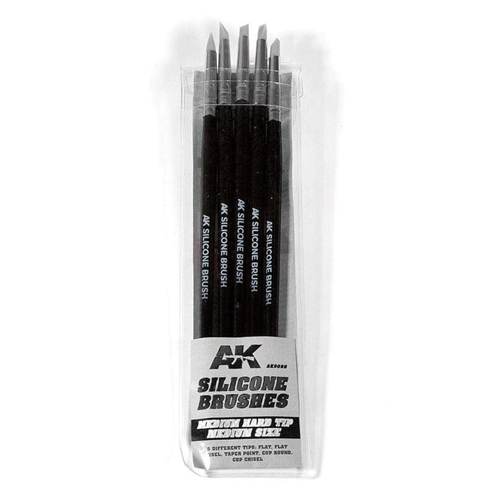 AK Interactive - Silicone Brushes Medium Hard Tip Medium Size