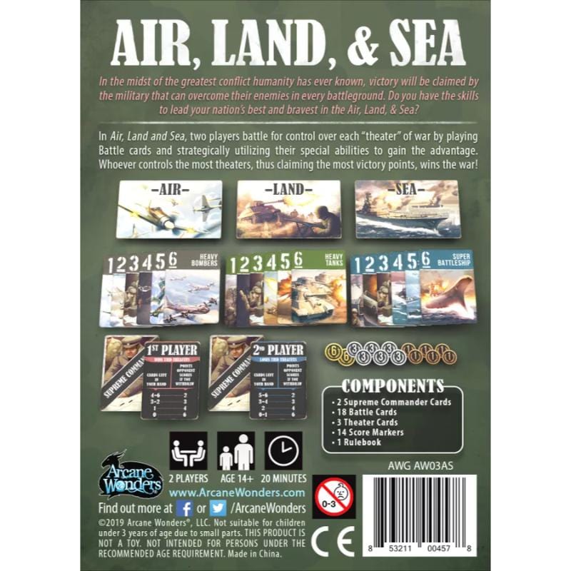 Arcane Wonders Board & Card Games Air, Land & Sea