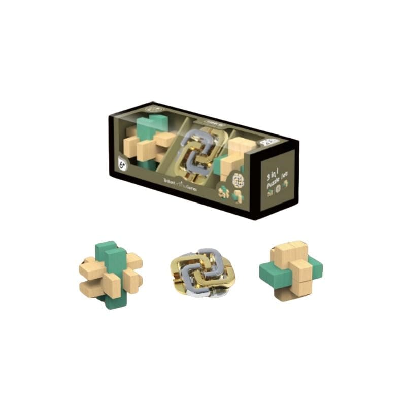 Brilliant Games Logic Puzzles 3 in 1 Puzzle Set - Green - Puzzles and Games