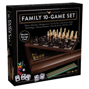 Cardinal Classic Games Classic Wooden 10 Game Set in Cabinet (Refresh)