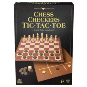 Cardinal Classic Games Compendium - 3 in 1 - Chess / Checkers / Tic Tac Toe (Cardinal)