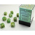 Chessex Dice Dice - Chessex 12mm 36 D6 Marble Green/Dark Green
