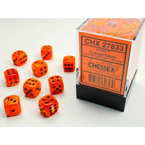 Chessex Dice Dice - Chessex 12mm 36 D6 - Vortex Orange/Black