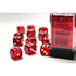 Chessex Dice Dice - Chessex 16mm 12 D6 Translucent Red/White