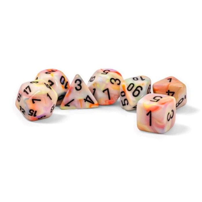 Dice - Chessex 7 Mega-hedral - Festive Circus/Black Set