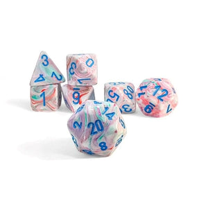 Chessex Dice Dice - Chessex 7 Mega-hedral - Festive Pop Art/Blue Set