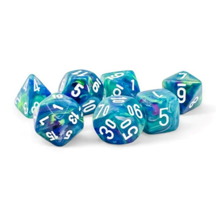 Dice - Chessex 7 Mega-hedral - Festive Waterlily/White Set